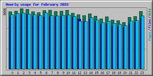 Hourly usage for February 2022