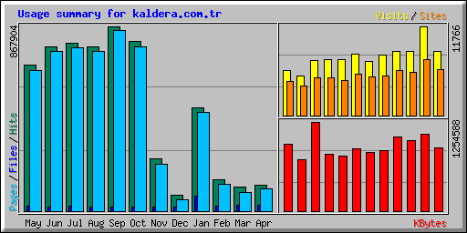 Usage summary for kaldera.com.tr